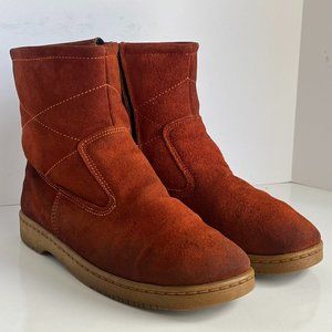 Vintage Men's Boots - Deep Rust Suede
